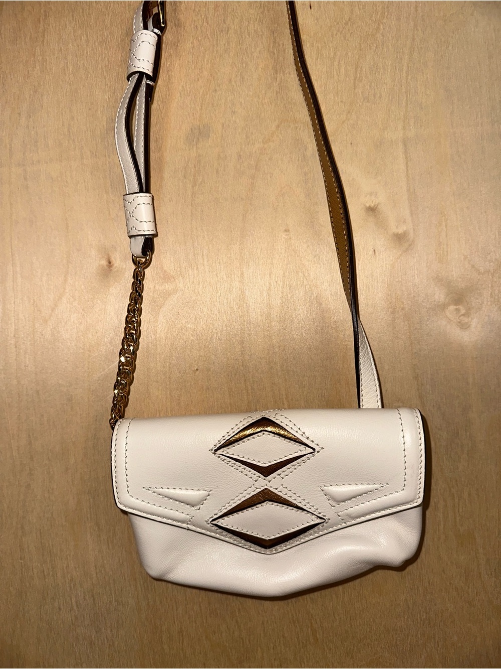 GG MAULL Rebel Belt/fanny pack Cream and gold Leather Bag - Picture 2 of 9